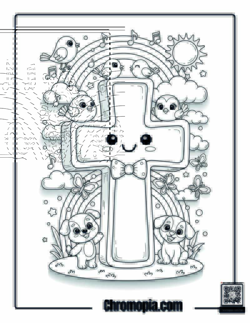 Cute Cross Coloring Page