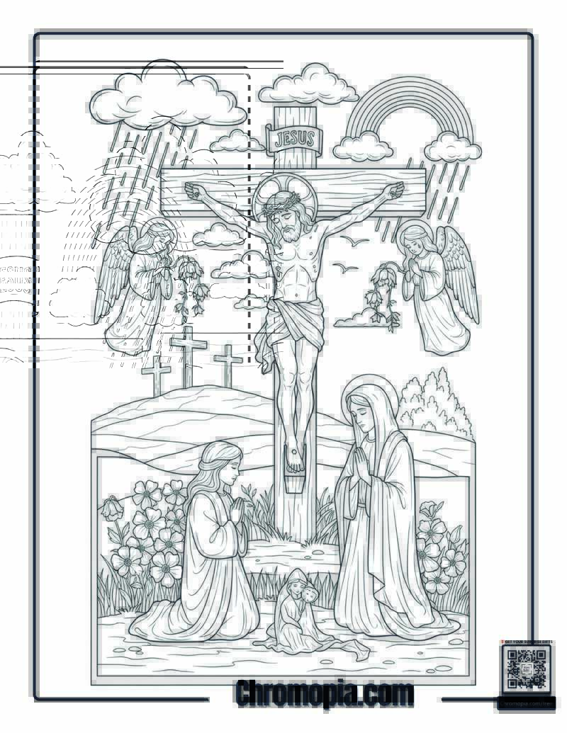 Jesus Died On The Cross Coloring Sheet