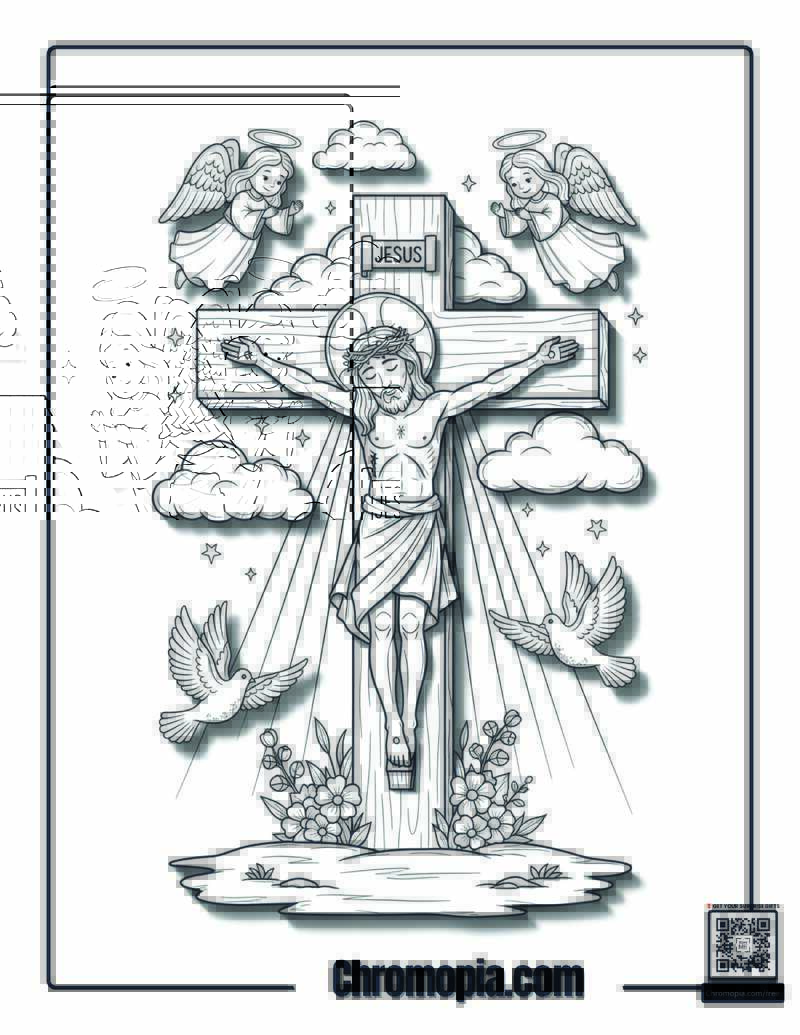 Jesus On The Cross Coloring Page