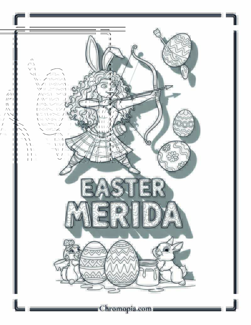 Disney Princess Merida Easter Egg Coloring Page