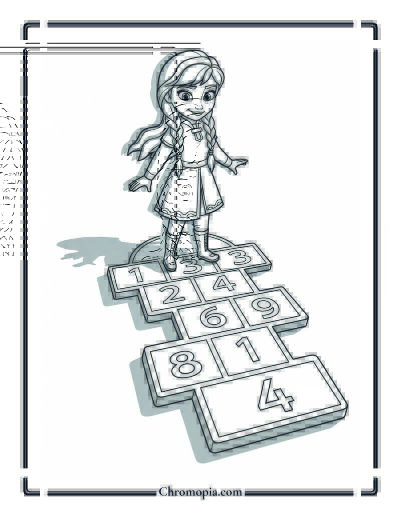 Anna Giant Hopscotch Designer Coloring Page