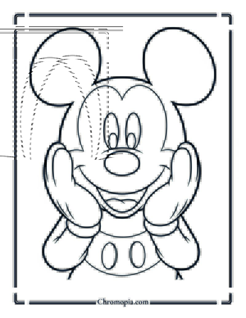 Easy Mickey Mouse Coloring Page