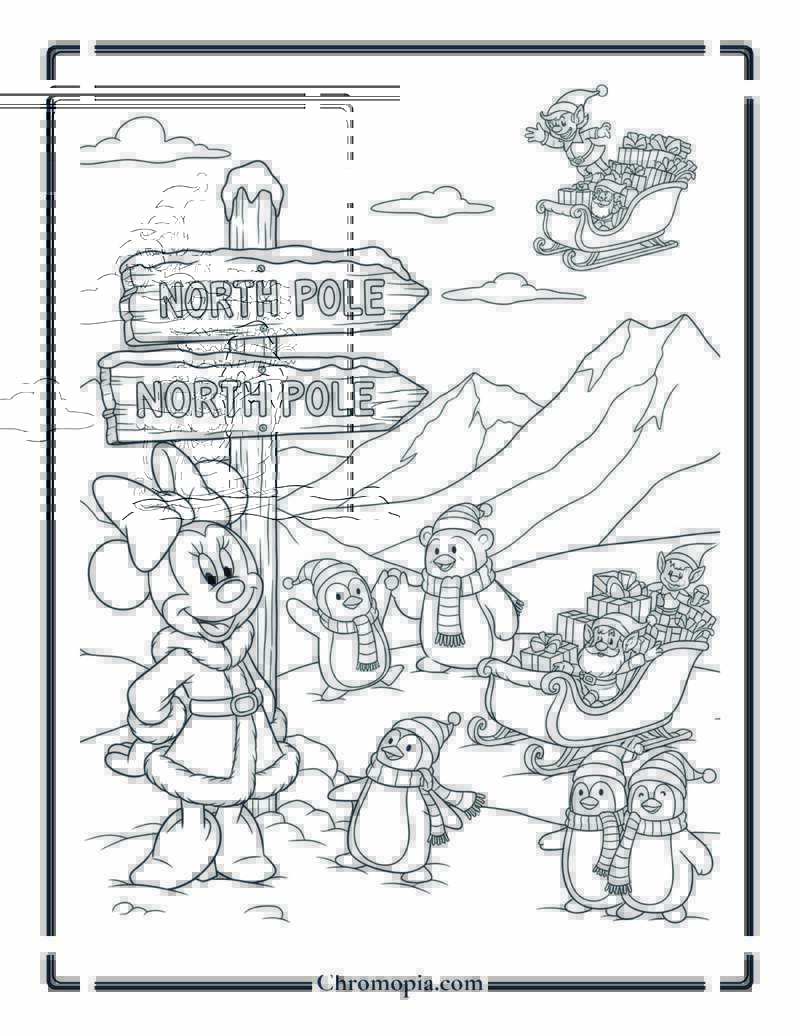 Minnie Mouse North Pole Adventure Coloring Page