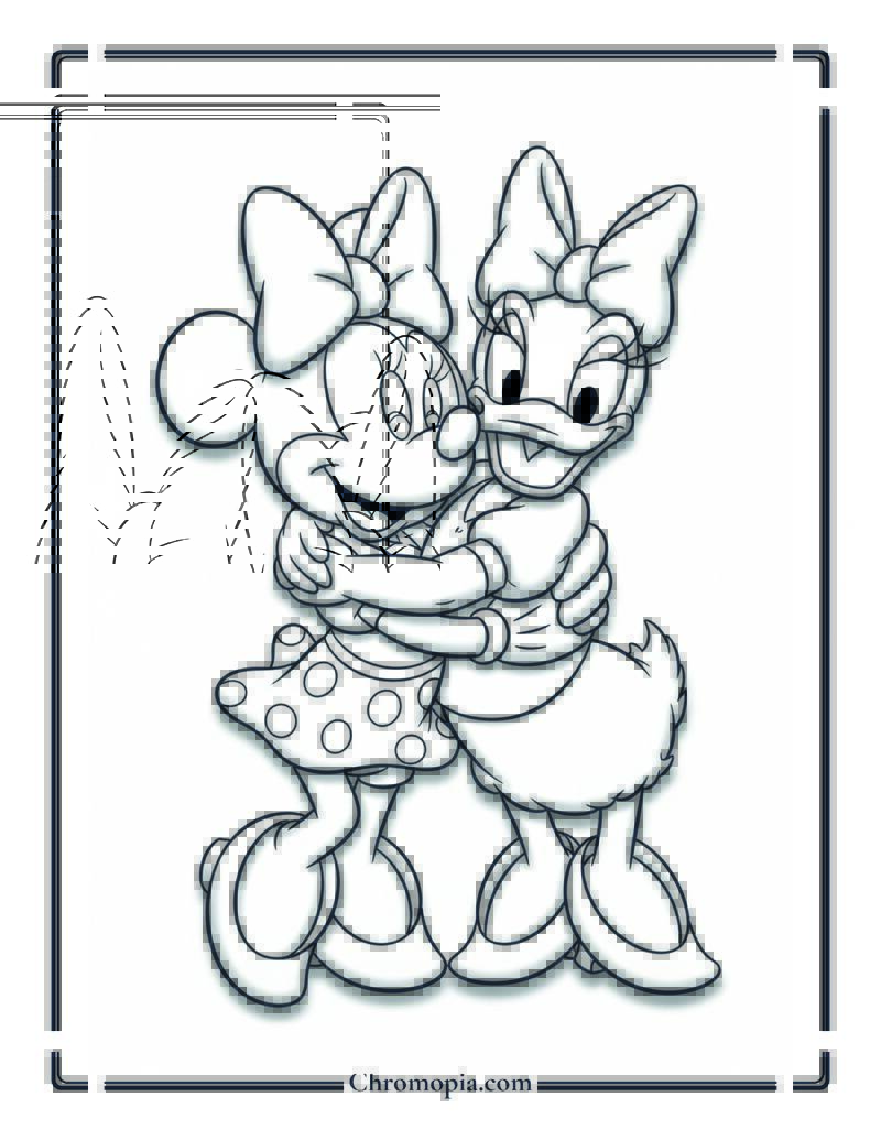 Minnie Mouse and Daisy Duck Friends Coloring Page