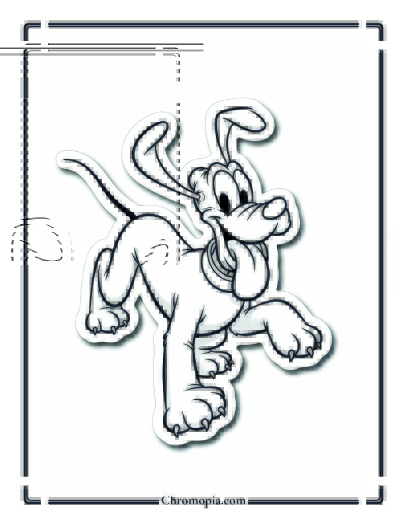 Pluto Chasing His Own Tail Coloring Page
