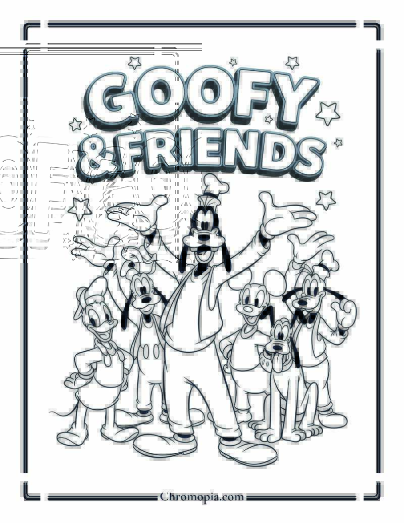 Goofy and Friends Coloring Page