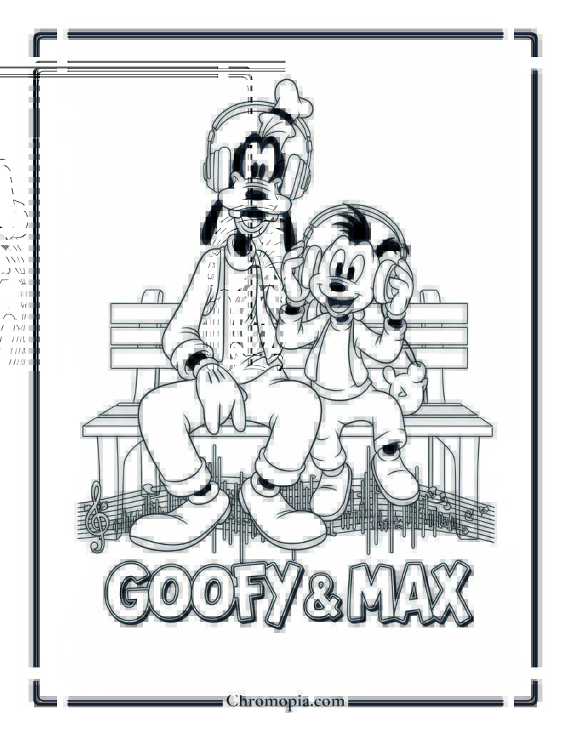 Max Goofy Coloring Page