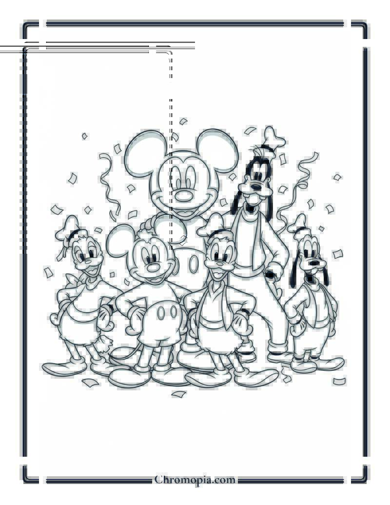Mickey Donald and Goofy Coloring Page
