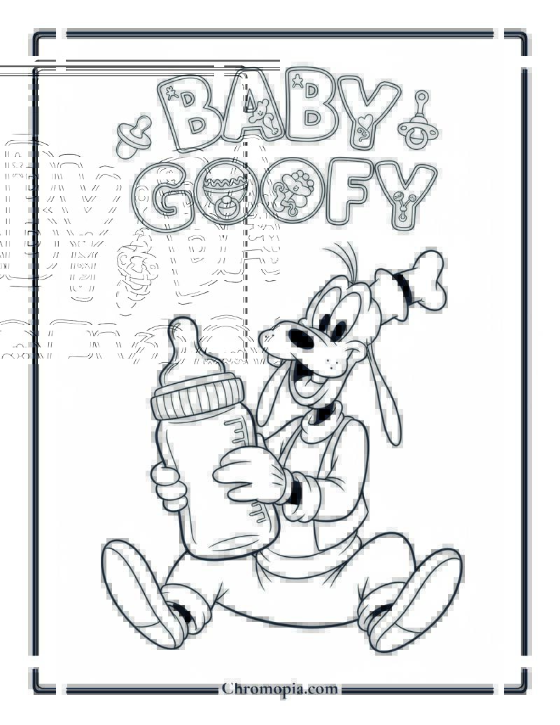 Silly Baby Goofy Coloring Page