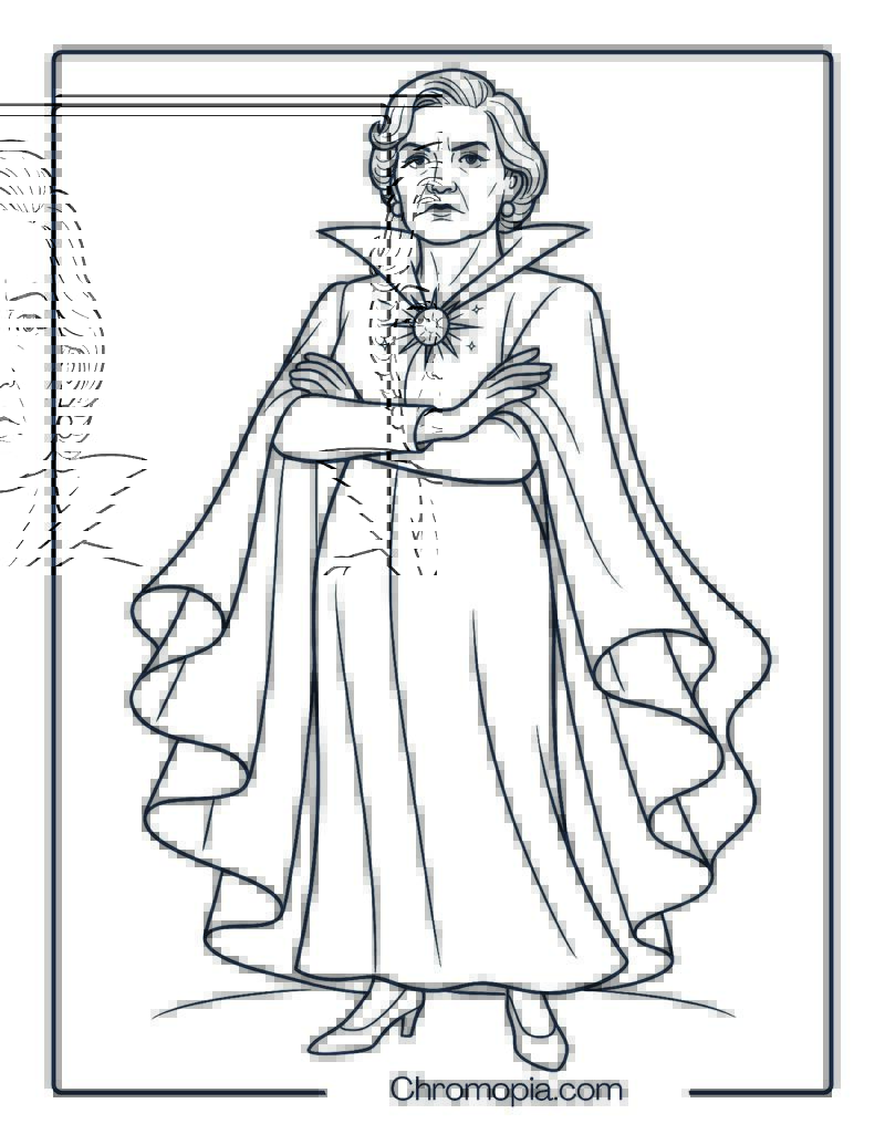Principal Larissa Weems Power Pose Coloring Page