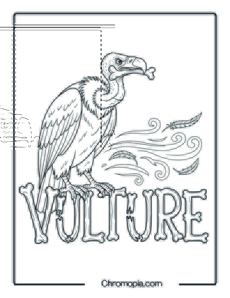 Socrates the Vulture Bone Collector Coloring Page