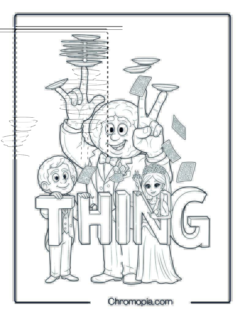 Thing Doing Hand Tricks Coloring Page