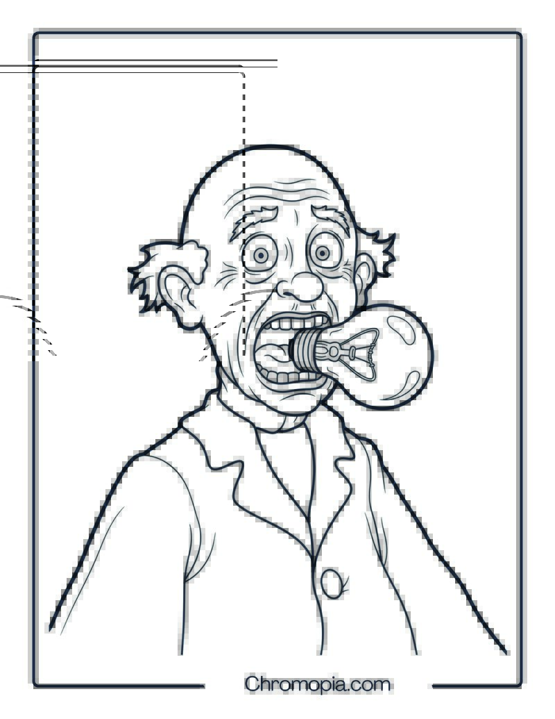 Uncle Fester Lightbulb Gag Coloring Page