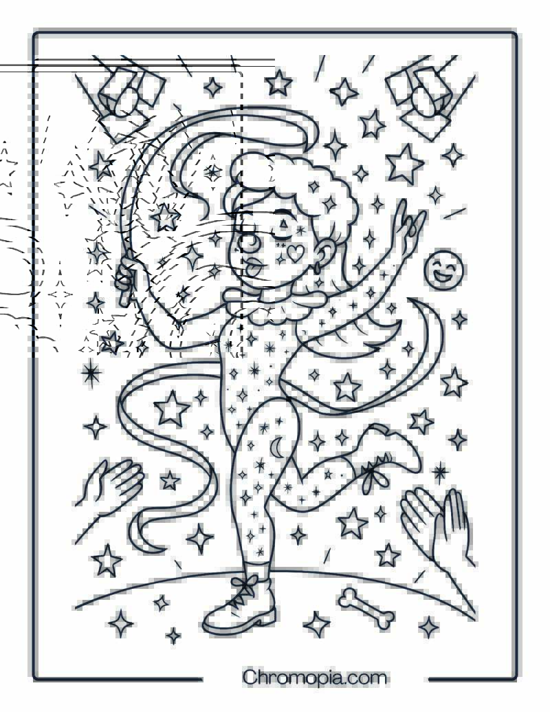 17-Year-Old Girl Clown Performing Solo Ribbon Dance – Girl Clown Coloring Page