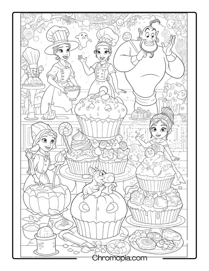 Disney Halloween Bake-Off Coloring Page