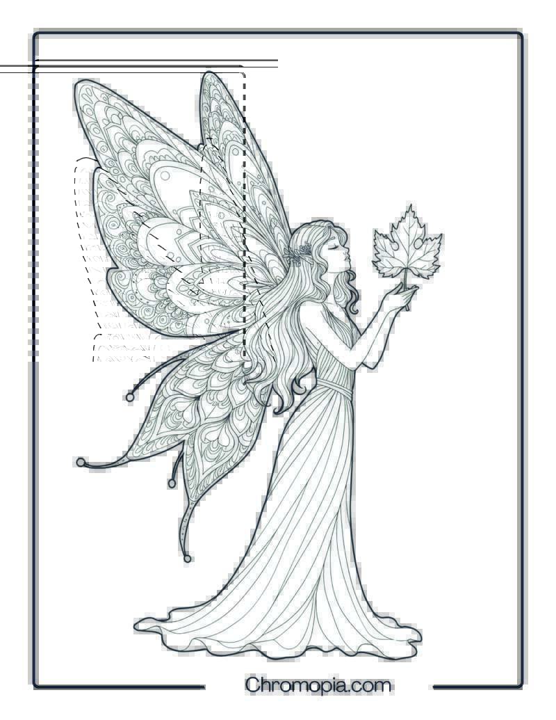 Fairy Doing Breathwork Mandala Coloring Page