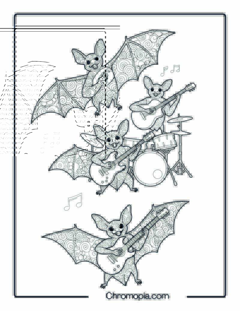 Bat Band Mandala Halloween Page