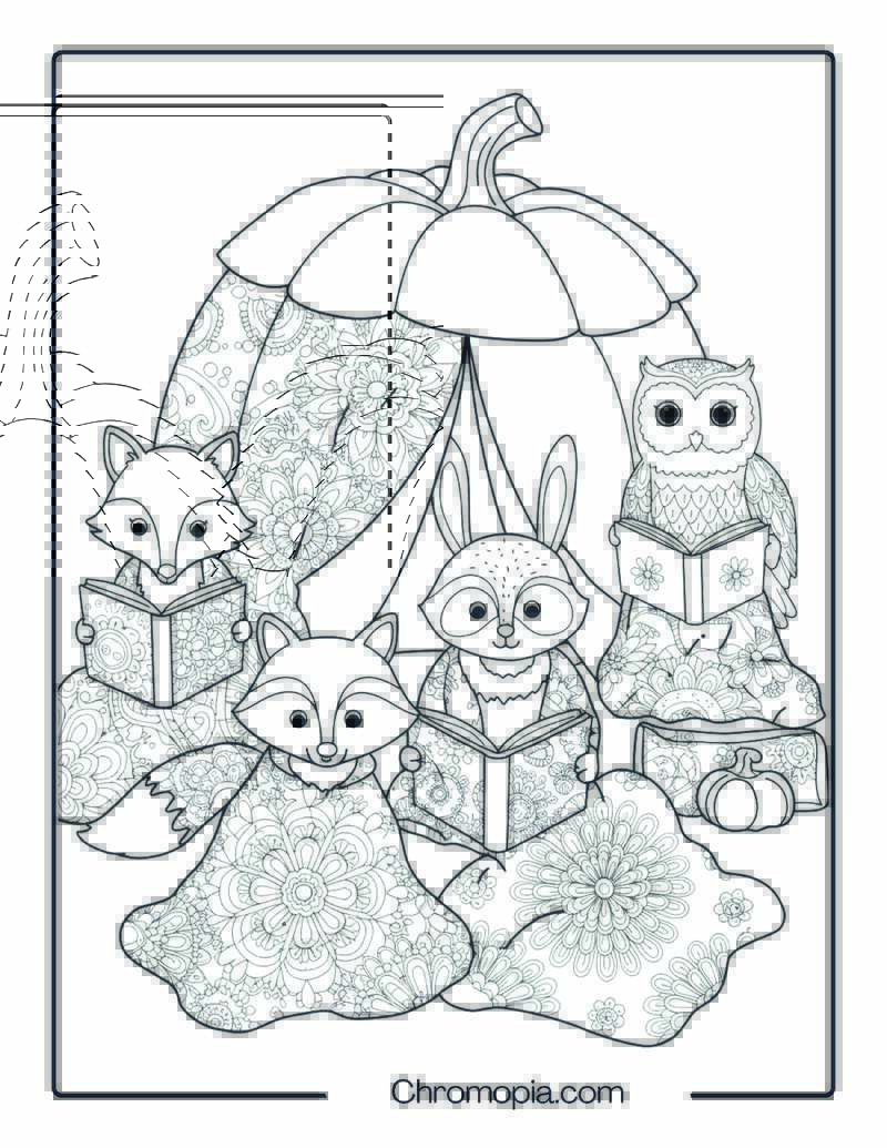Halloween Reading Tent Mandala Animals Sheet
