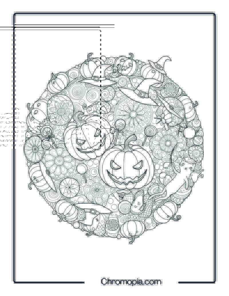 Magical Pumpkin Planet Mandala Coloring Sheet