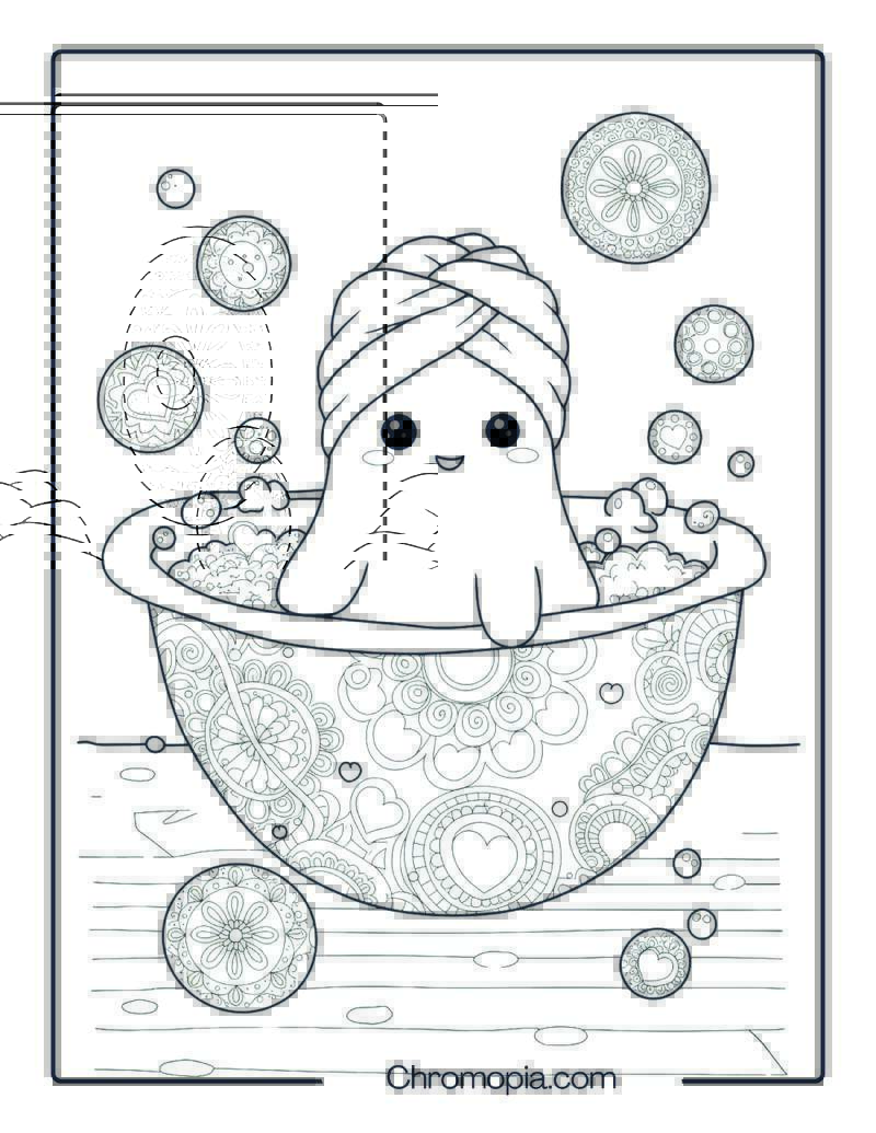 Floating Ghost Bubble Bath Mandala Sheet