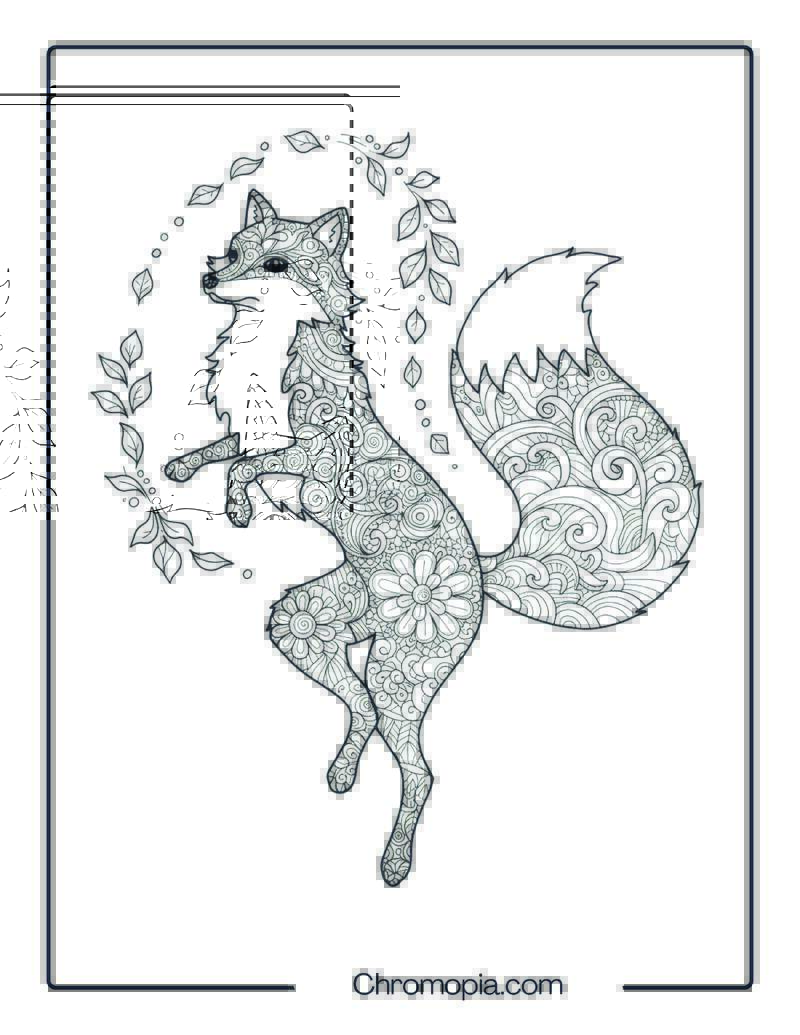 Floating Spirit Fox Doing Tai Chi Mandala Page