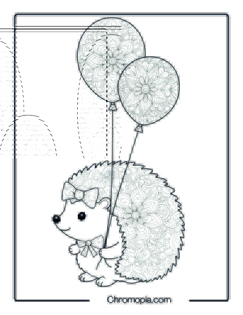 Halloween Hedgehog with Mandala Balloon Sheet
