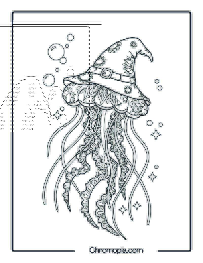 Jellyfish Wizard Mandala Halloween Page