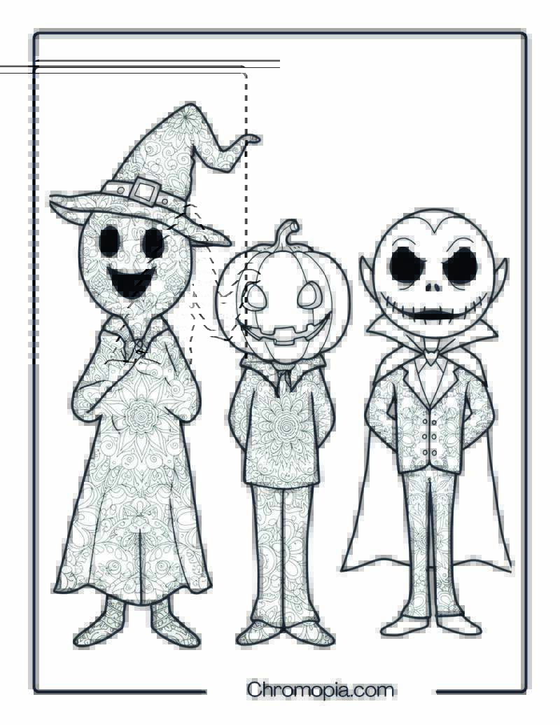 Halloween Movie Friends Mandala Coloring Page
