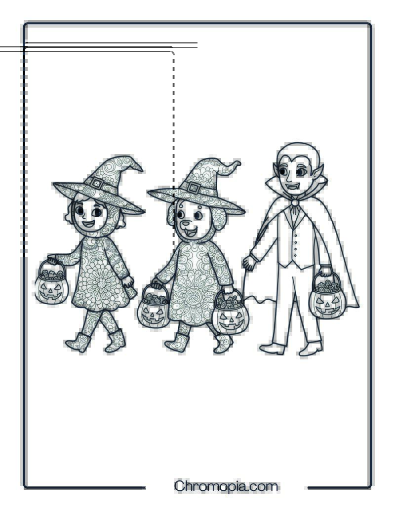 Trick or Treat Night Mandala Coloring Page