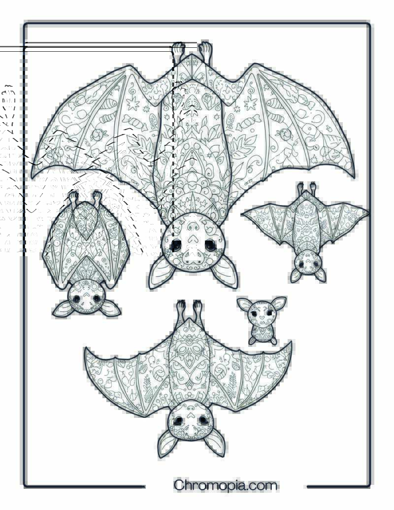 Bat Family Mandala Halloween Coloring Page
