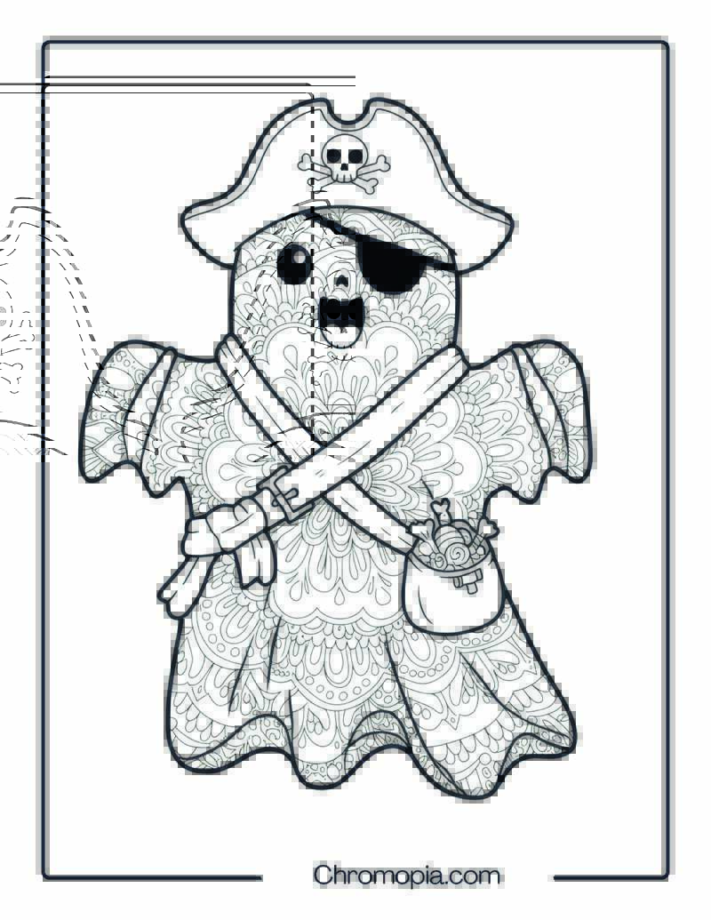 Ghost in Pirate Costume Mandala Page