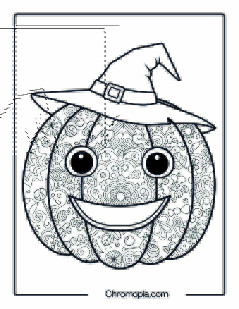 Giant Pumpkin Mandala Halloween Coloring Page