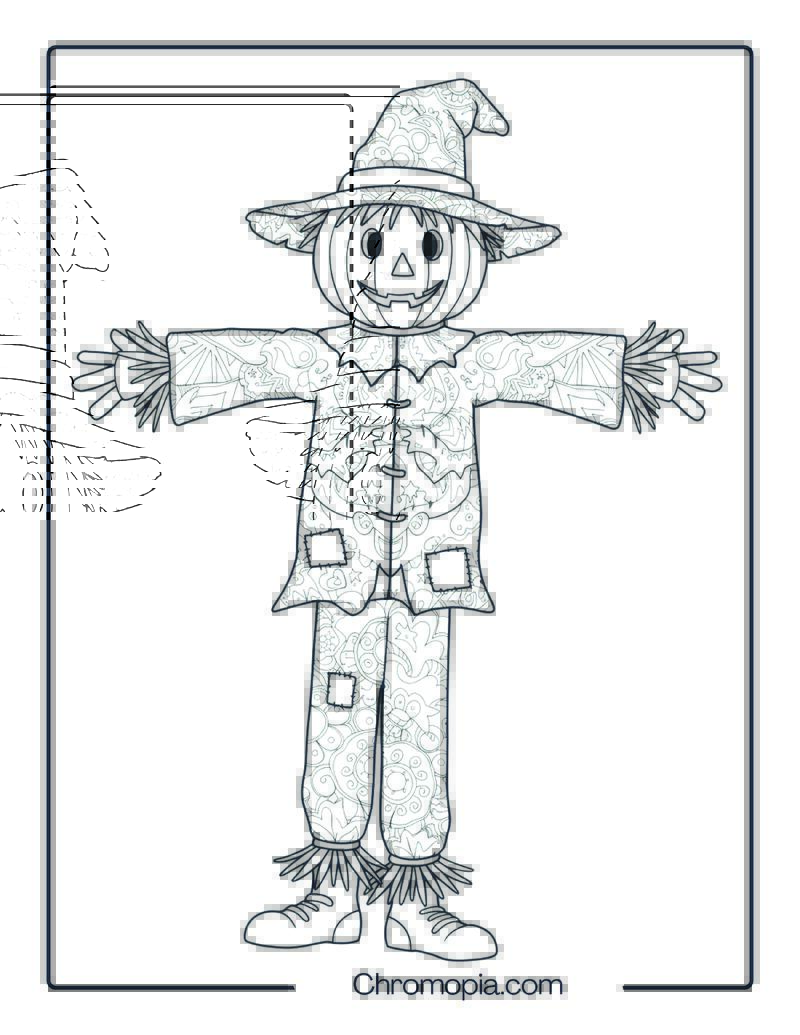 Scarecrow Mandala Halloween Coloring Sheet Design