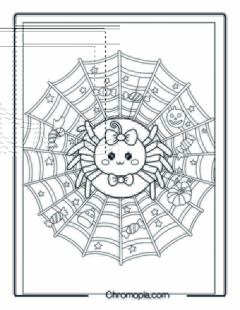 Spider on Web Mandala Coloring Sheet