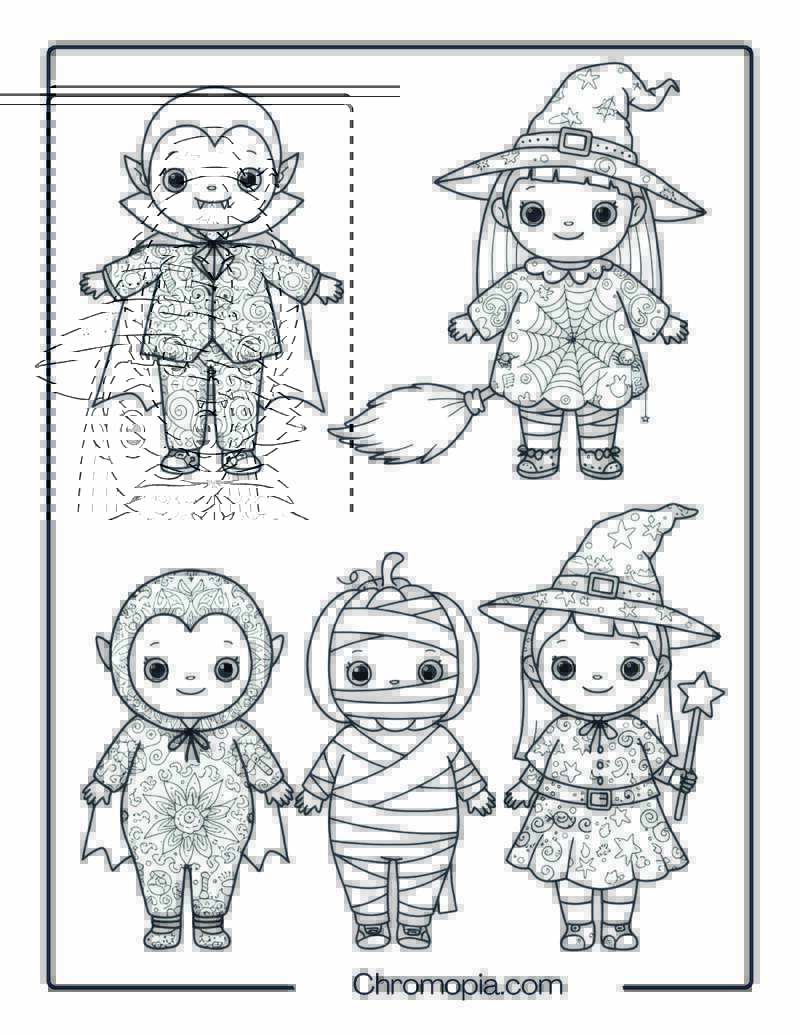 Trick or Treat Kids Mandala Coloring Page
