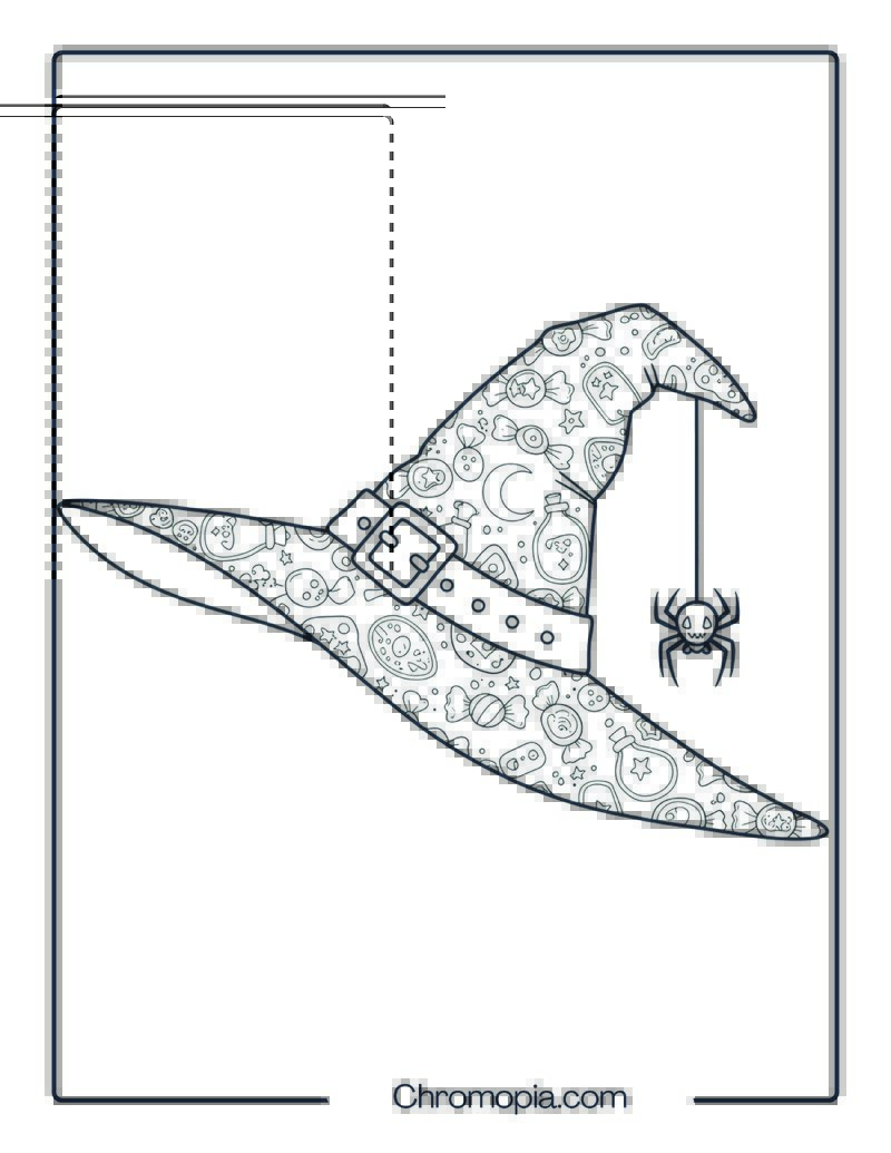 Witch Hat Mandala Halloween Coloring Page