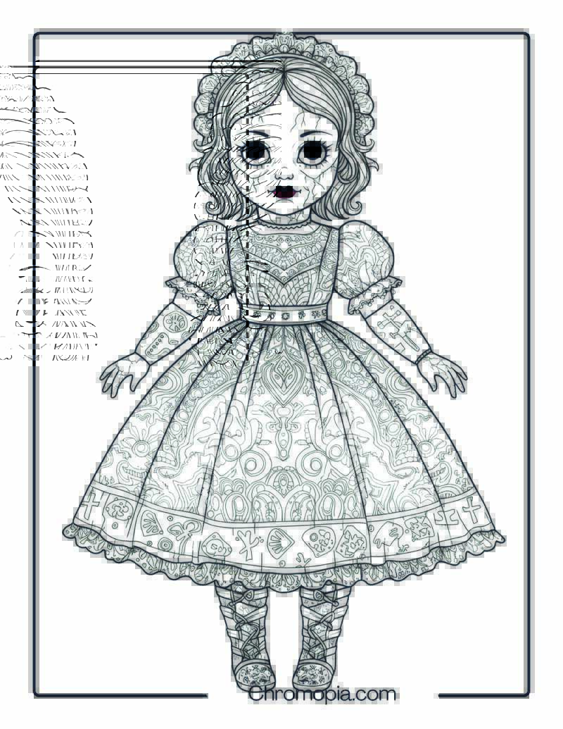 Cursed Doll Mandala Halloween Page
