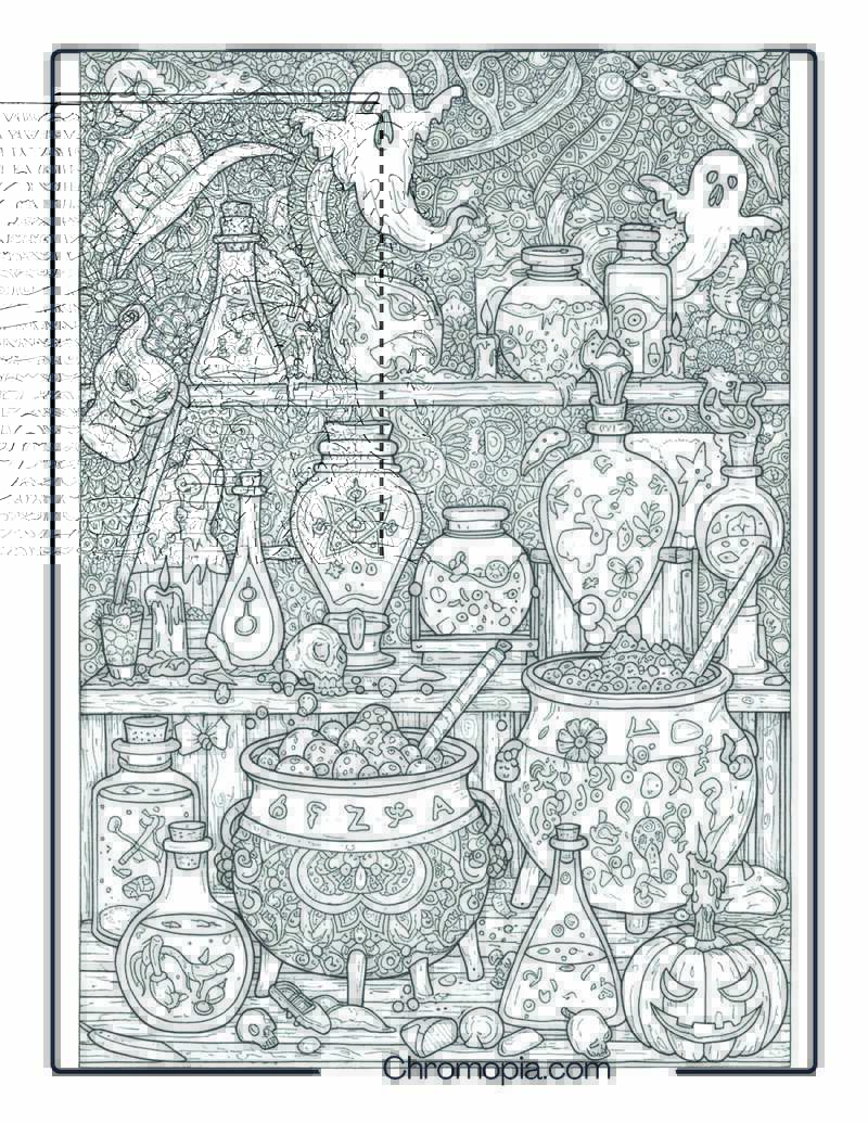 Witch_s Potion Lab Mandala Halloween Page