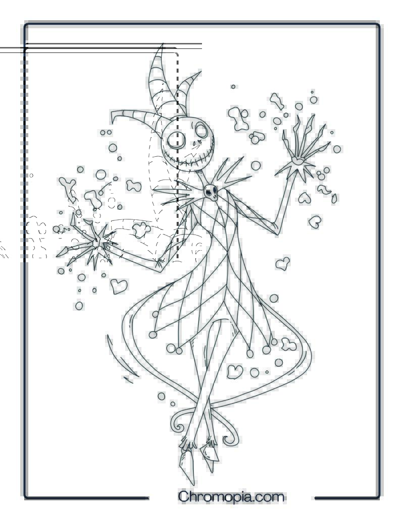 Nightmare Before Christmas Harlequin Demon Coloring Page
