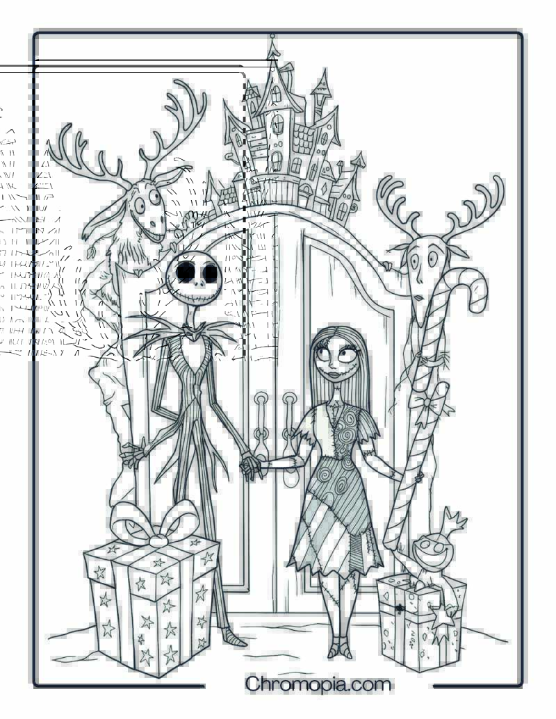 Nightmare Before Christmas Haunted House Coloring Page