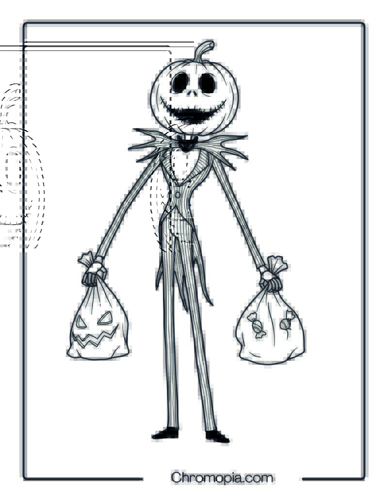 Nightmare Before Christmas Jack Coloring Page