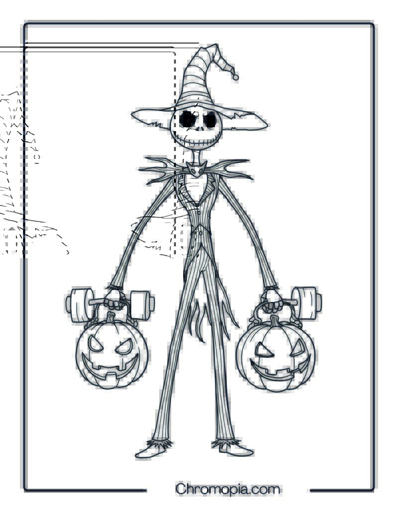 Nightmare Before Christmas Jack Skellington Coloring Page