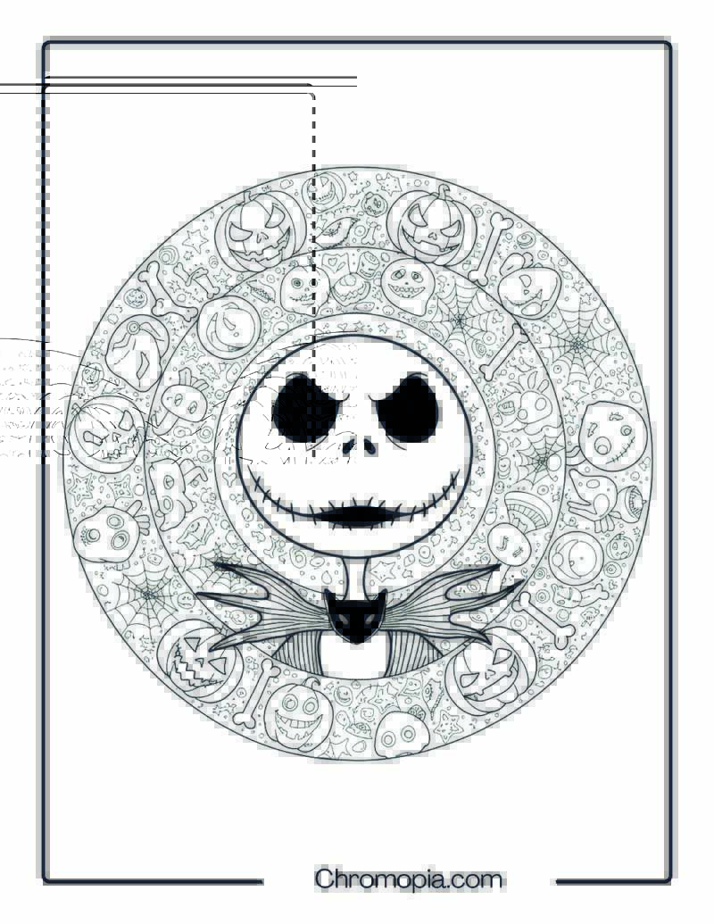 Nightmare Before Christmas Mandala Coloring Page