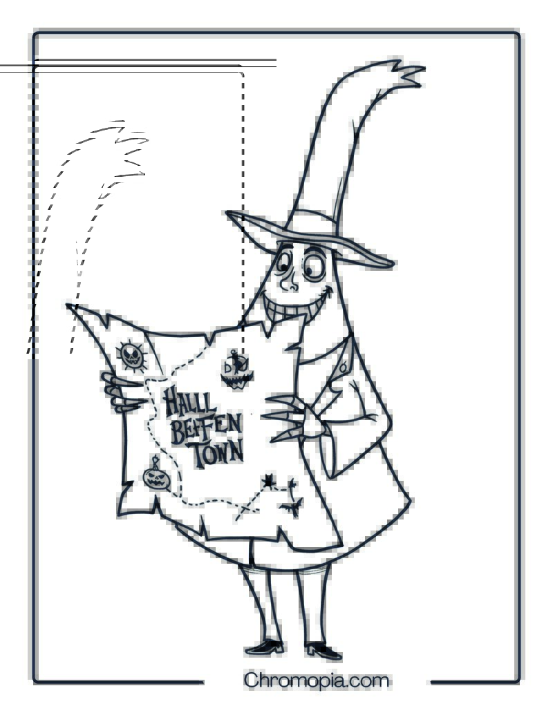 Nightmare Before Christmas Mayor Two-Face Coloring Page