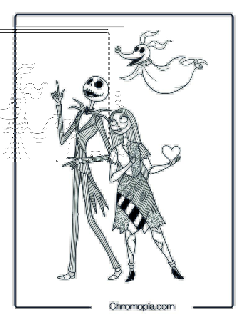 Nightmare Before Christmas Movie Scenes Coloring Page