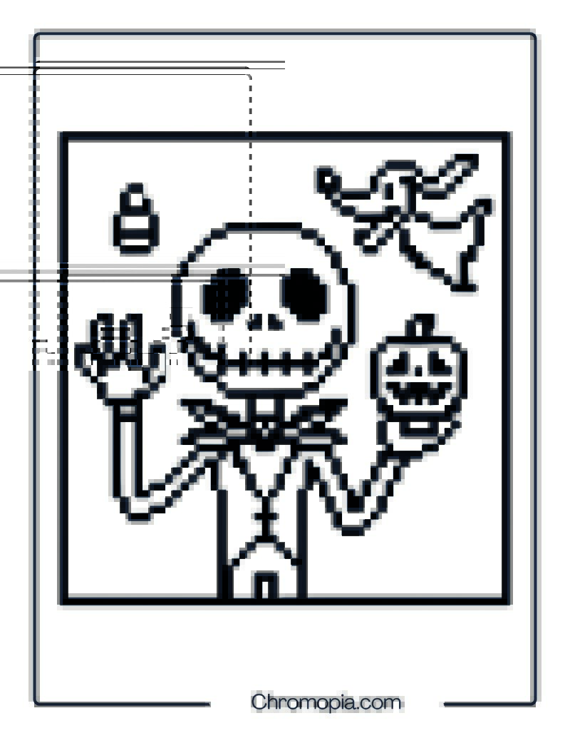 Nightmare Before Christmas Pixel Art Coloring Page