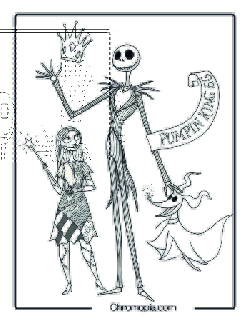 Nightmare Before Christmas Pumpkin King Coloring Page