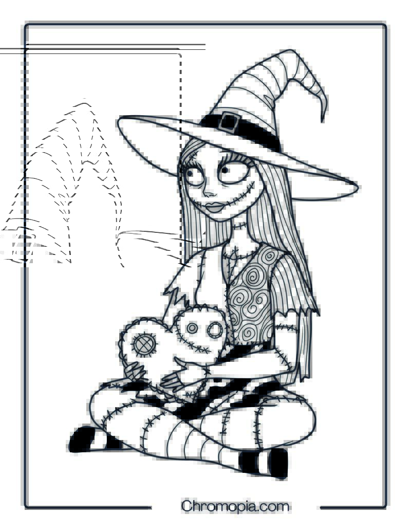 Nightmare Before Christmas Sally Coloring Page