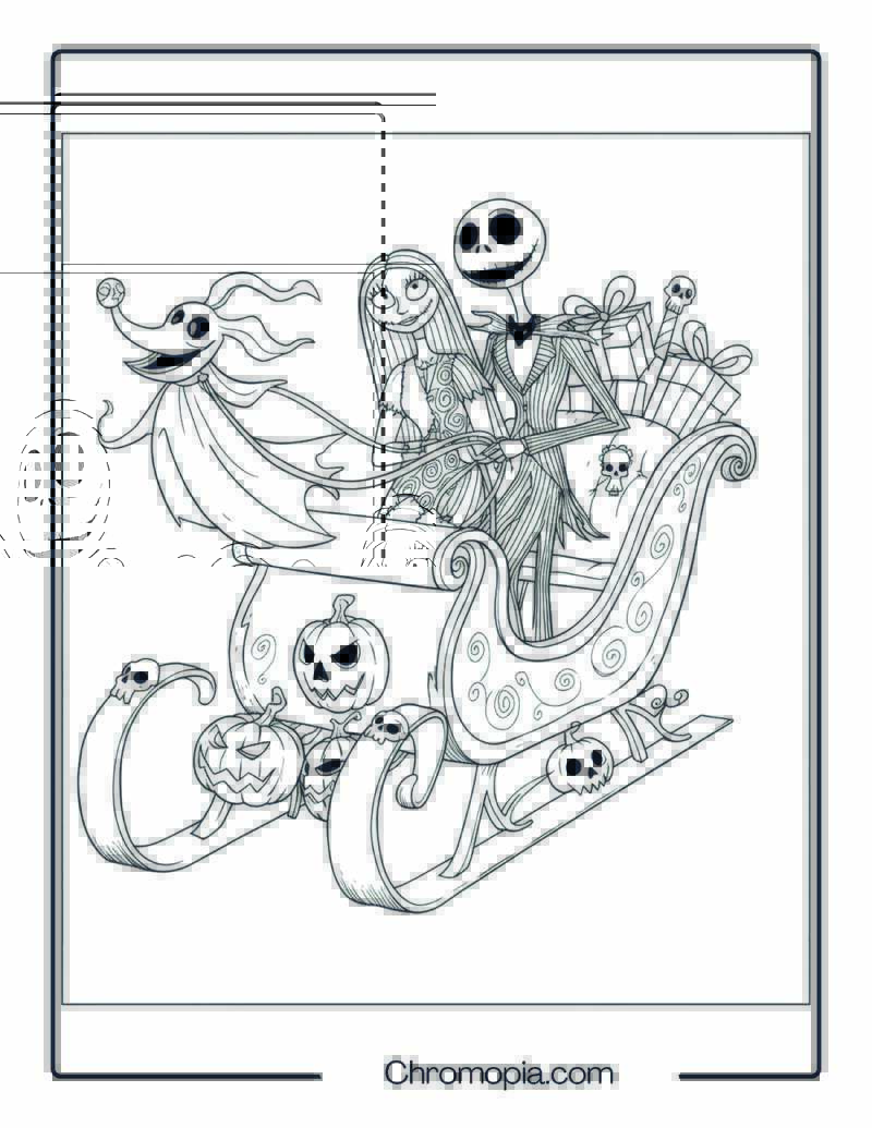 Nightmare Before Christmas Sleigh Ride Coloring Page