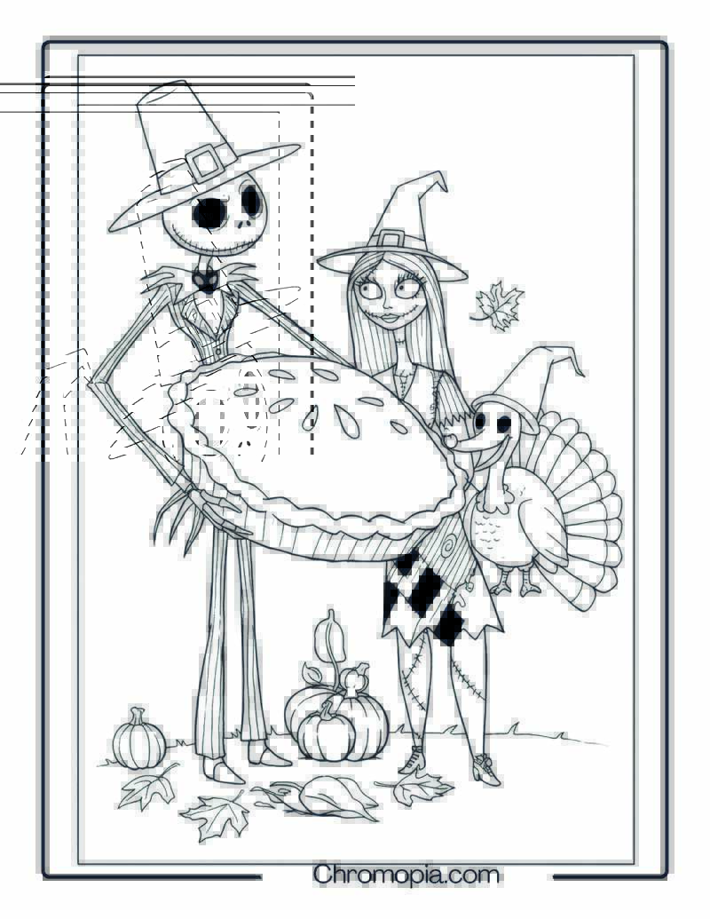 Nightmare Before Christmas Thanksgiving Coloring Page